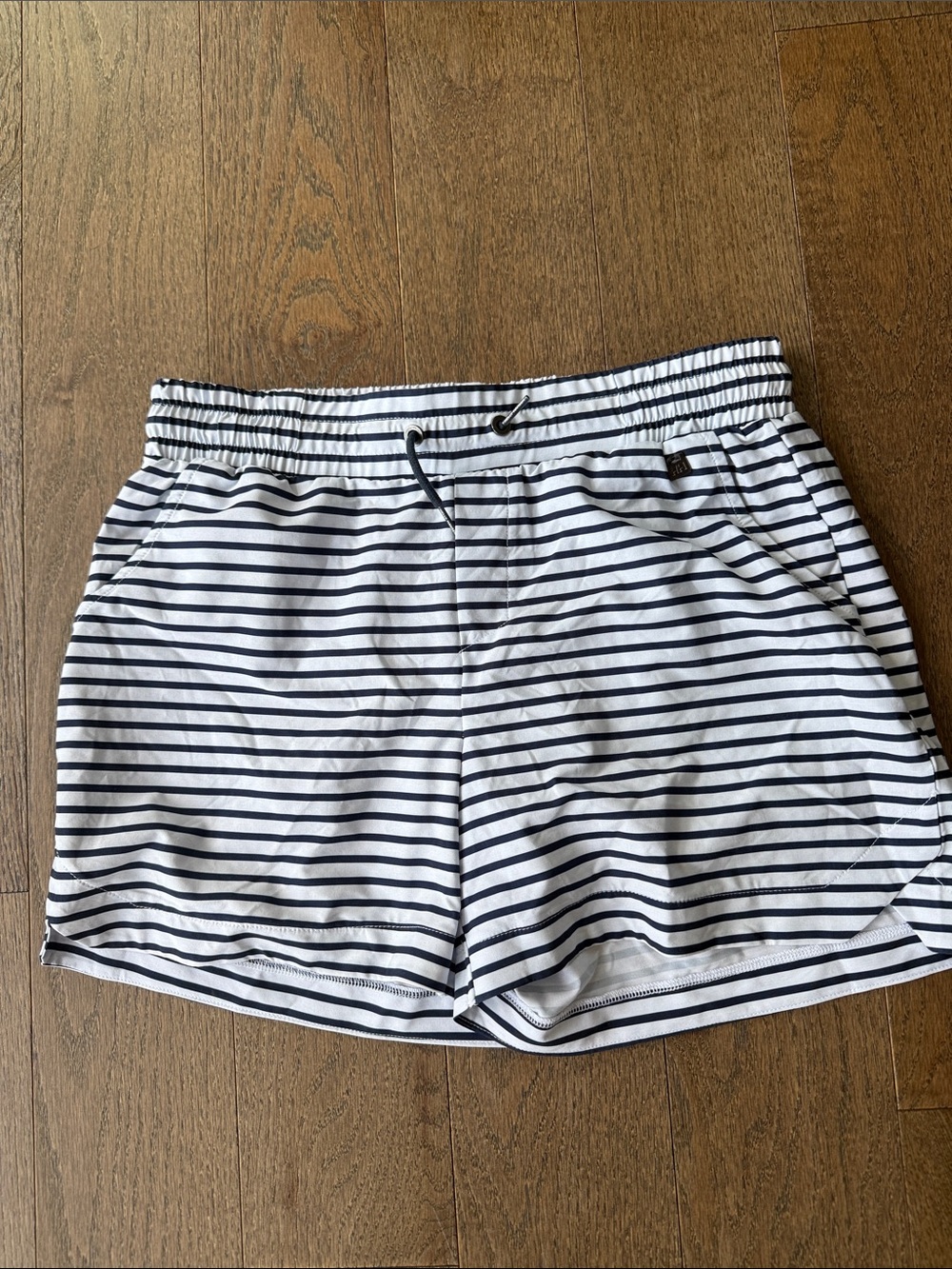 Helly Hansen Striped White & Navy Drawstring Shorts